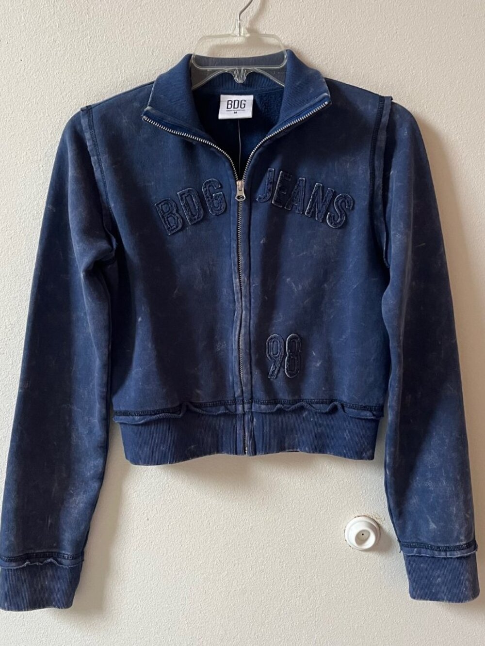 BDG Urban Outfitters Cropped Front Zip Sweatshirt Long Sleeve Jacket